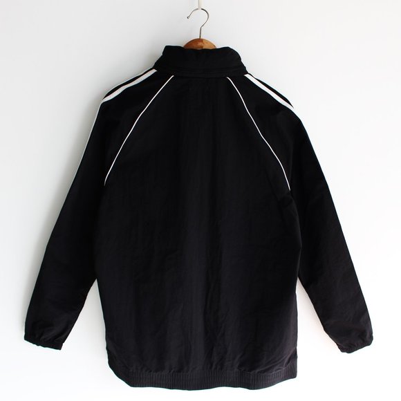 Adidas Black & White Striped Windbreaker Jacket - Picture 3 of 9
